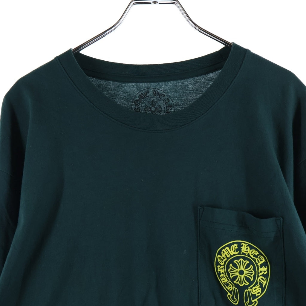 CHROME HEARTS(クロムハーツ) Back Horseshoe L/S Tee バックホースシュー アームCHプリント長袖Tシャツ グリーン/イエロー