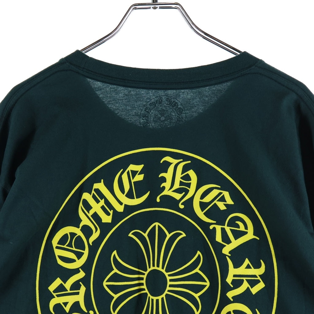 CHROME HEARTS(クロムハーツ) Back Horseshoe L/S Tee バックホースシュー アームCHプリント長袖Tシャツ グリーン/イエロー