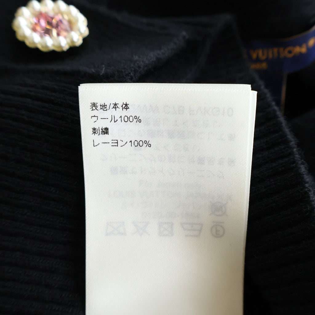 LOUIS VUITTON(ルイヴィトン) シグネチャー ジュエルボタンカーディガン ブラック RW262WW C7B FVKG10 レディース