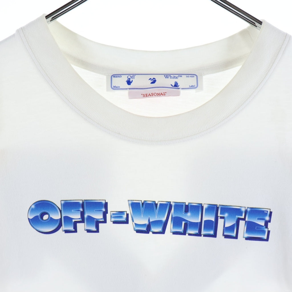 OFF-WHITE(オフホワイト) ブルーメタルアローオーバーサイズドショートスリーブTシャツ ロゴプリント半袖Tシャツカットソー OMAA038S22JER004