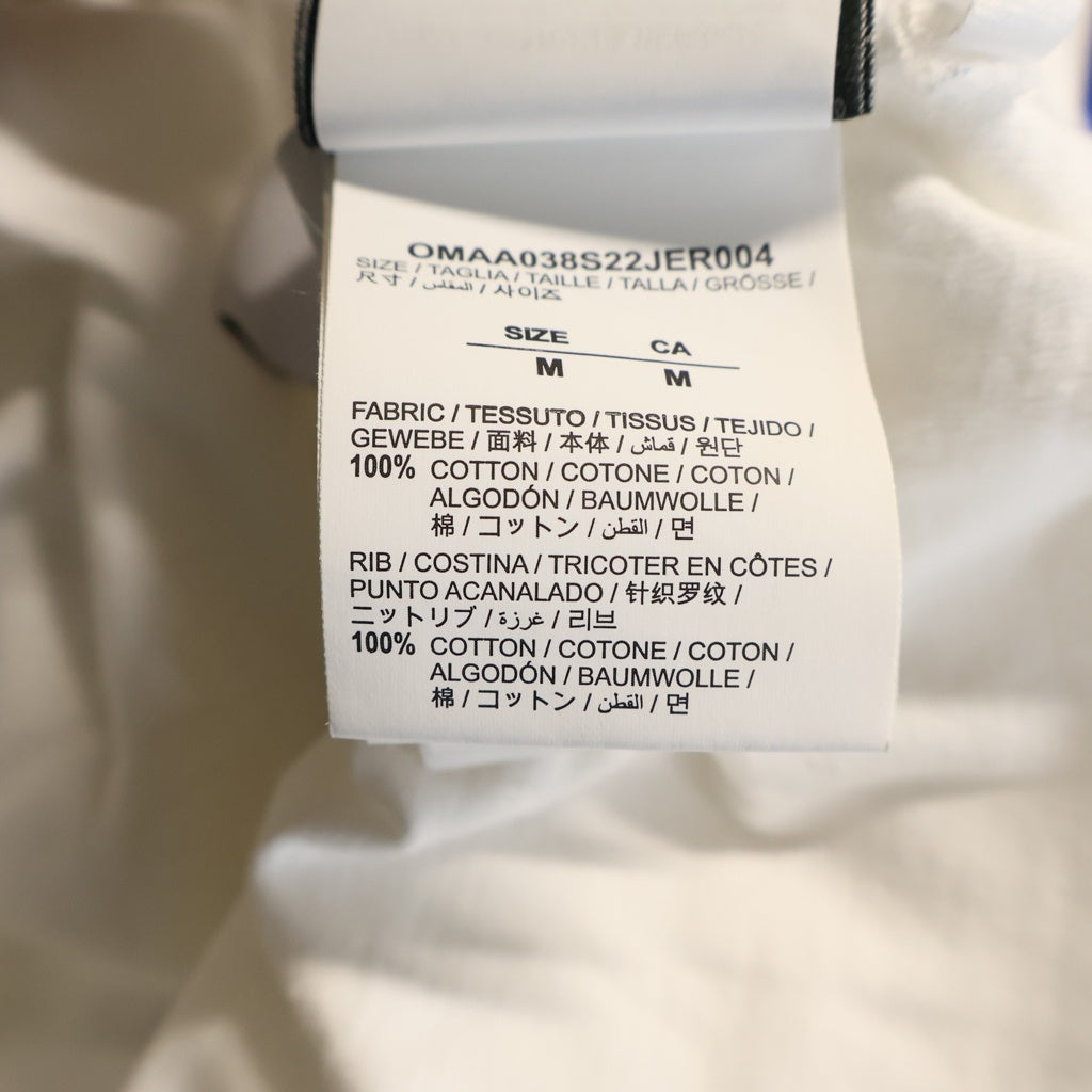 OFF-WHITE(オフホワイト) ブルーメタルアローオーバーサイズドショートスリーブTシャツ ロゴプリント半袖Tシャツカットソー OMAA038S22JER004