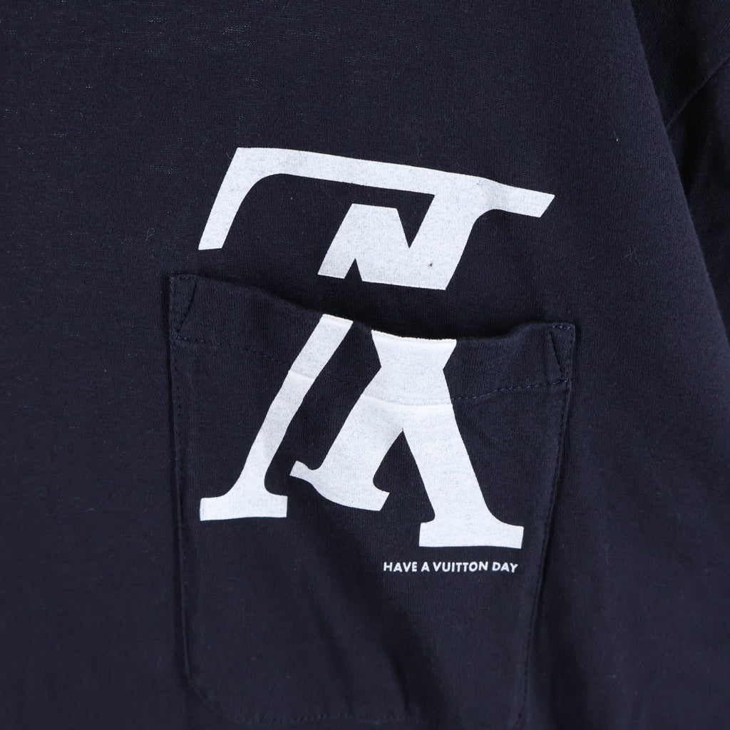 LOUIS VUITTON(ルイヴィトン) 18AW FOREVERロゴプリント半袖Tシャツ ネイビー RM182M FMB HFY21W