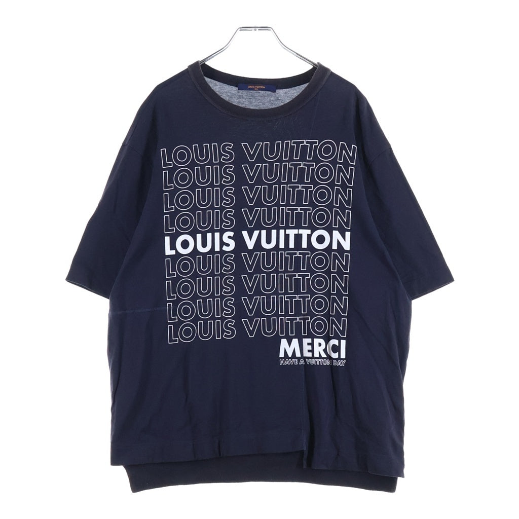 LOUIS VUITTON(ルイヴィトン) 18AW Printed Patchwork Oversize Tee パッチワークプリント オーバーサイズ半袖Tシャツ ネイビー RM182M FMB HFY06W