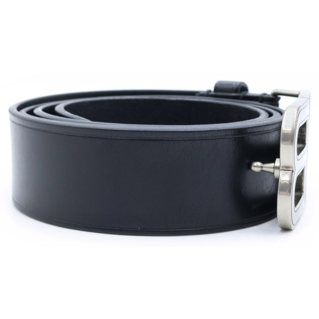 BALENCIAGA(バレンシアガ) BBロゴバックルレザーベルト 674171 ブラック/シルバー