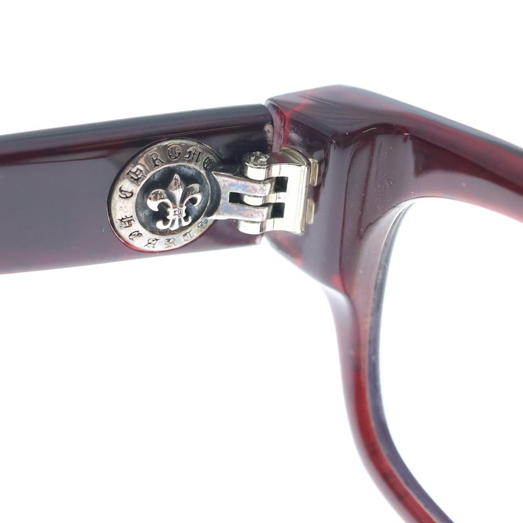 CHROME HEARTS(クロムハーツ) DRILLED BSフレア ウェリントン アイウェア 眼鏡 メガネ ブラック/ボルドー