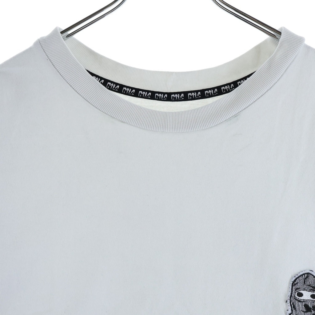 cvtvlist(カタリスト) CREW S/S TEE 2101090307 ロゴワッペン付き クルーネック半袖Tシャツ ホワイト