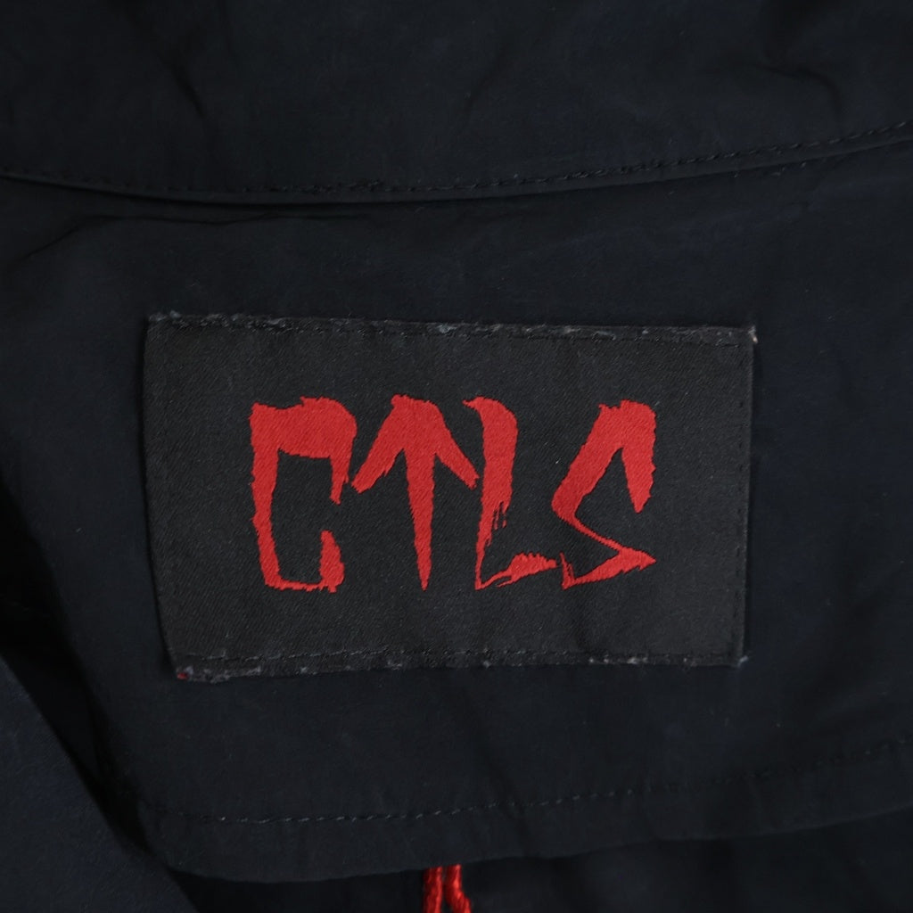 cvtvlist(カタリスト) LOGO NYLON SHIRT 2201040202 ロゴ刺繍ナイロン半袖シャツ ブラック