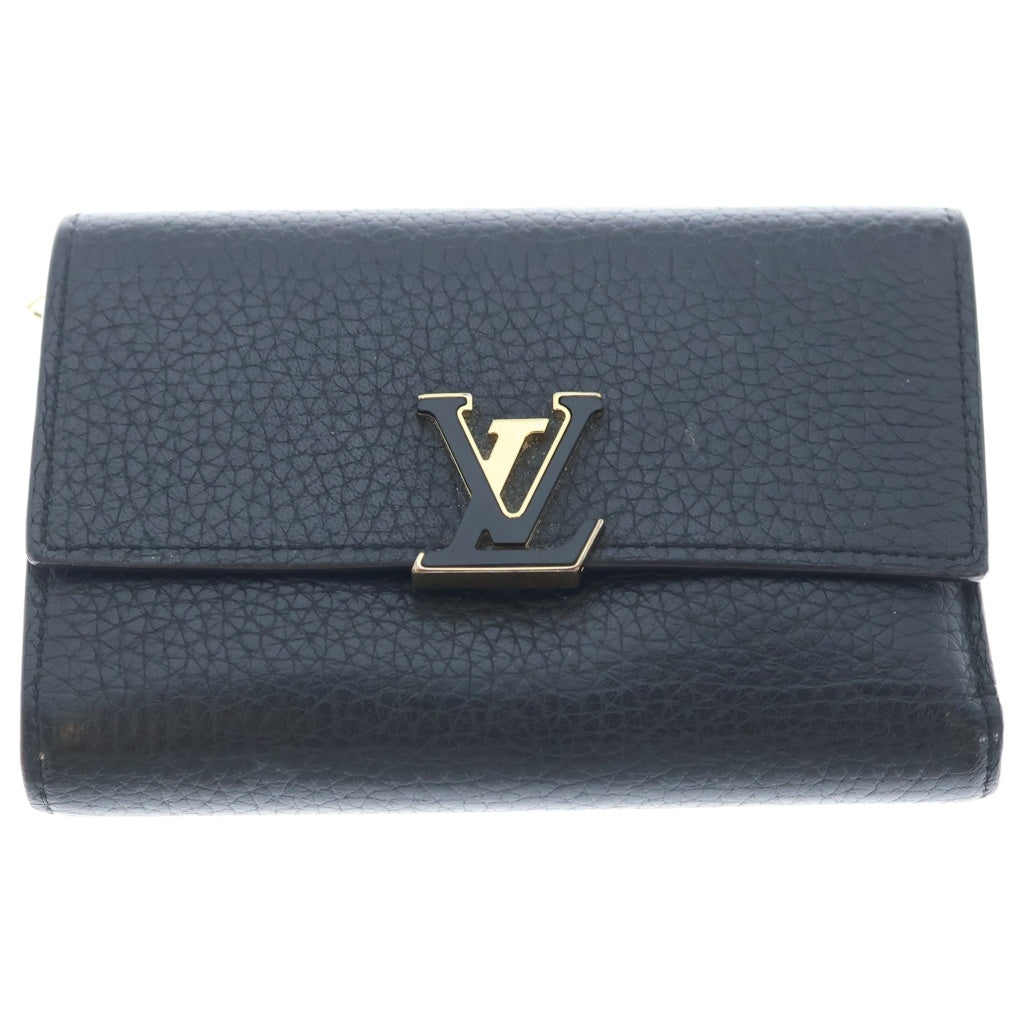LOUIS VUITTON(ルイヴィトン) ポルトフォイユ カプシーヌコンパクト トリヨンレザー三つ折り財布 ブラック M62157