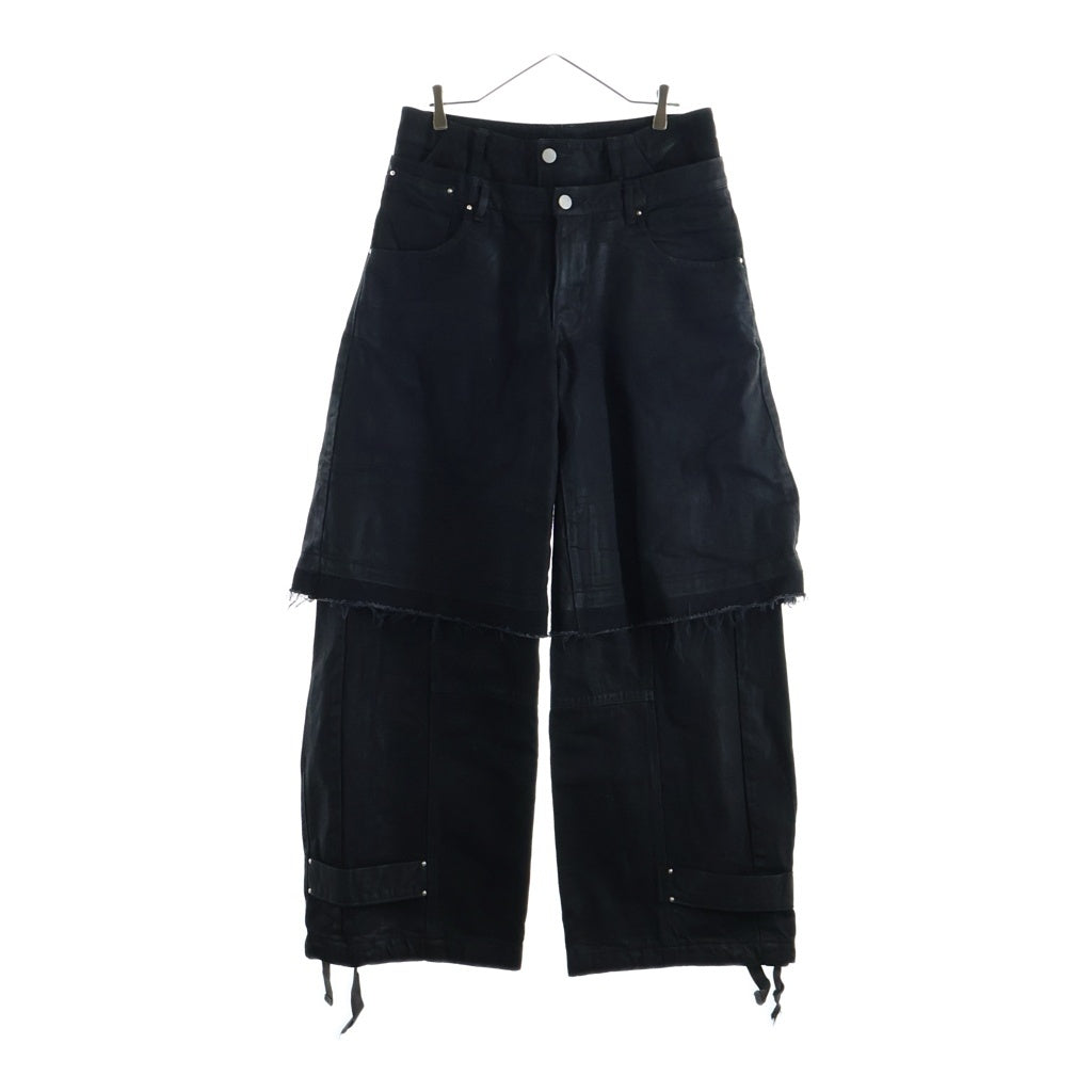 FILTH(フィルス) 25SS DOUBLE LAYERED BAGGY DENIM ダブルレイヤードバギーデニムパンツ ブラック