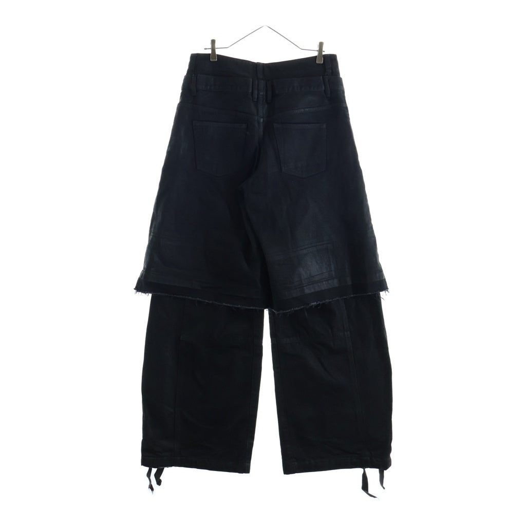 FILTH(フィルス) 25SS DOUBLE LAYERED BAGGY DENIM ダブルレイヤードバギーデニムパンツ ブラック