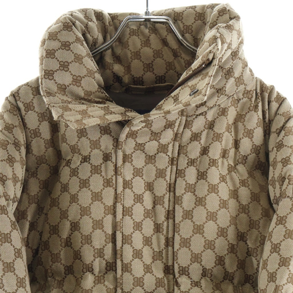 GUCCI(グッチ) ×BALENCIAGA HACKER PROJECT 681885 TL053 ハッカープロジェクト 総柄ダウンジャケット ブラウン