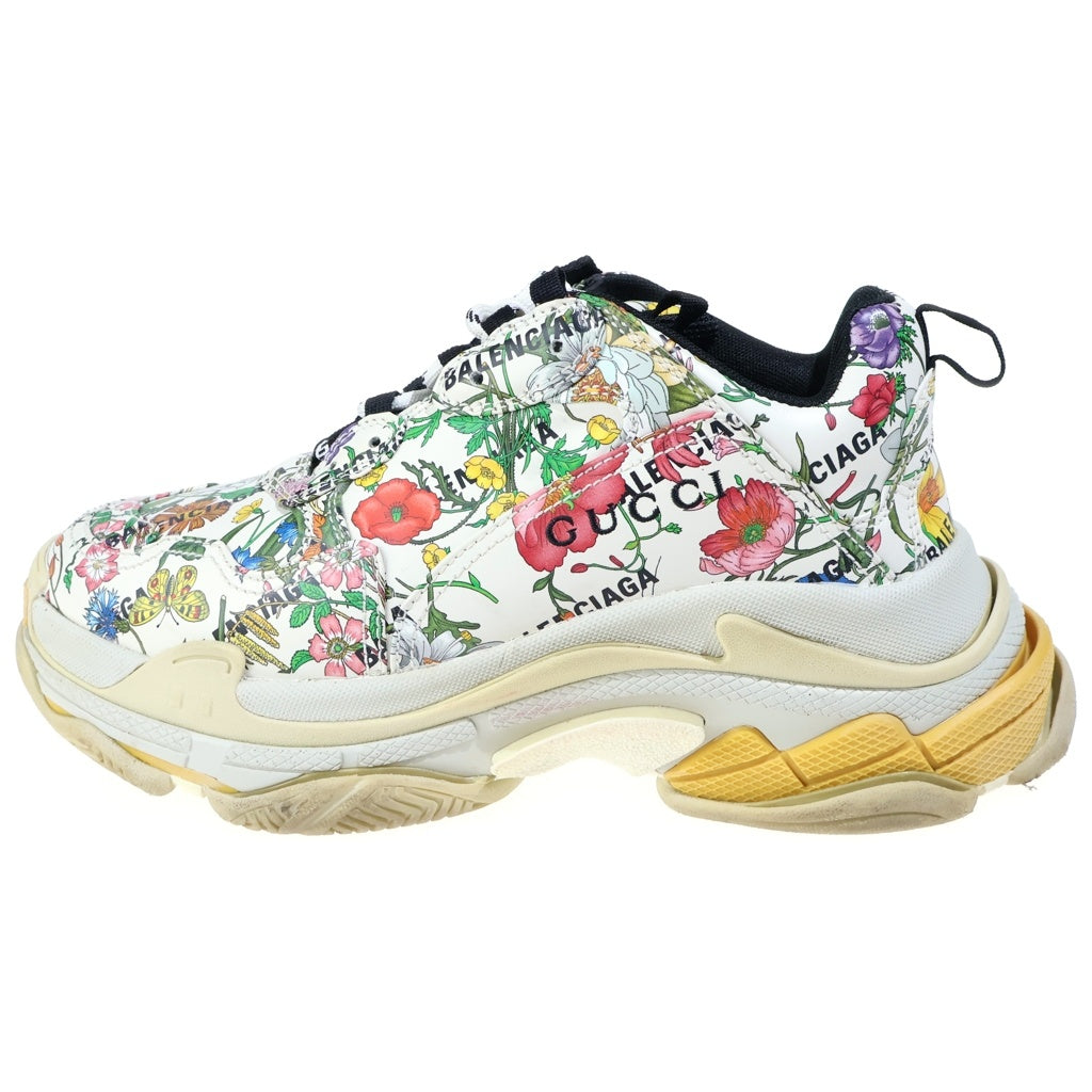 GUCCI(グッチ) ×BALENCIAGA ザ・ハッカープロジェクト トリプルS フローラプリント ロースニーカー マルチ 681068