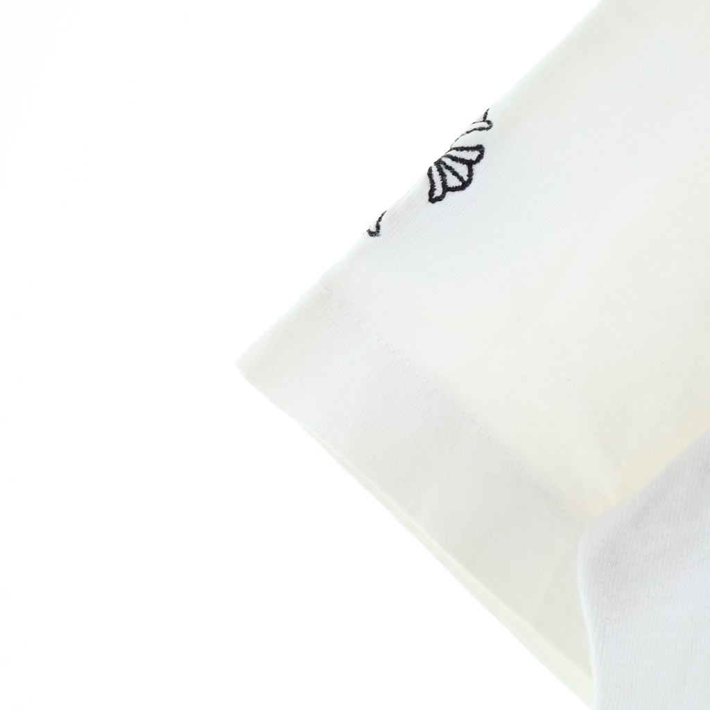 CHROME HEARTS(クロムハーツ) Y NOT Vertical Logo Cross Embroidery S/S Tee ワイノット バーティカルロゴ クロス刺繍半袖Tシャツ ホワイト