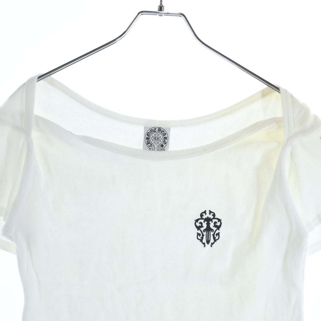 CHROME HEARTS(クロムハーツ) OLD Vinedagger S/S Tee オールド ヴァインダガー刺繍半袖Tシャツ ホワイト レディース