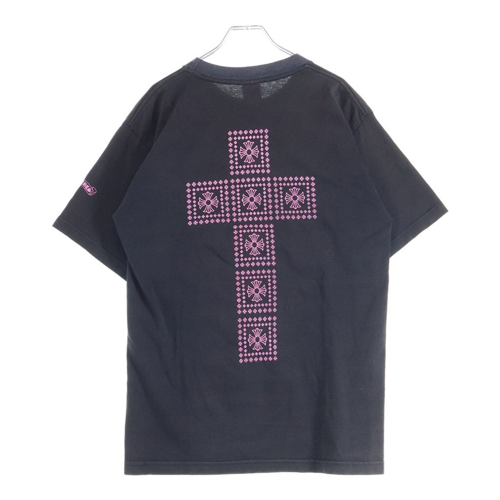 CHROME HEARTS(クロムハーツ) OLD Back Framed Cross S/S Tee オールド バックフレームドクロスプリント半袖Tシャツ ブラック/ピンク