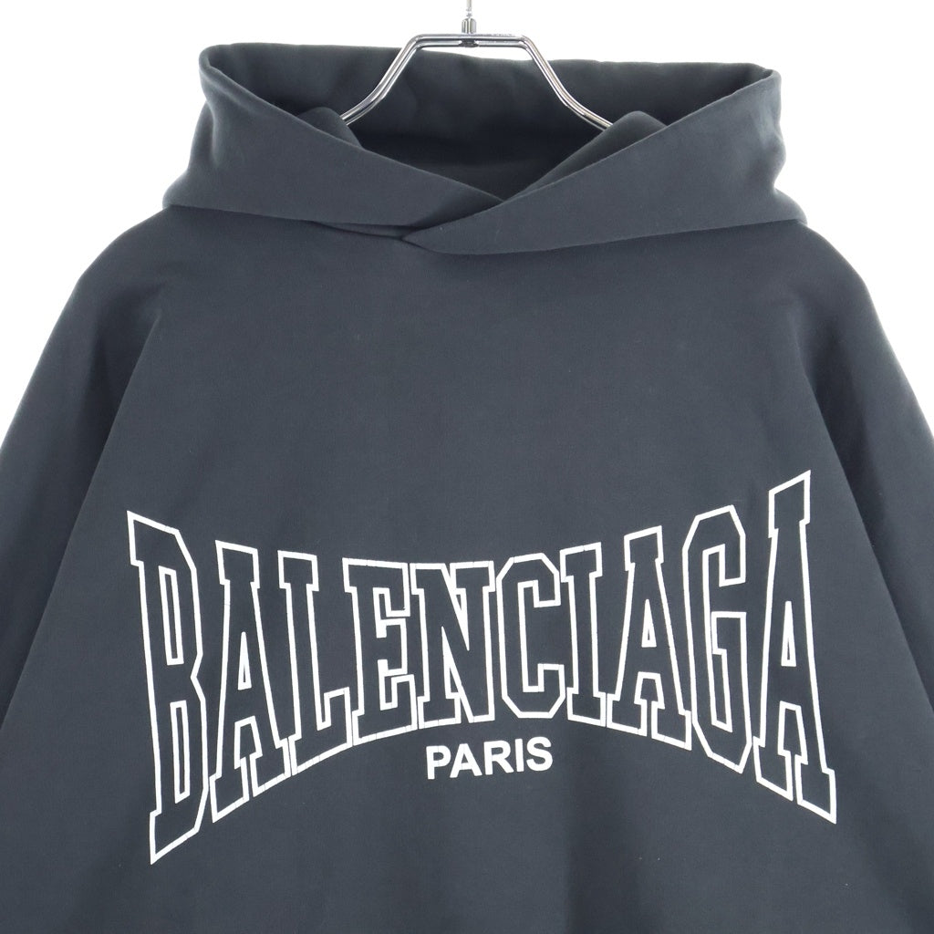 BALENCIAGA(バレンシアガ) フロントボクシングロゴプリント プルオーバーパーカー ブラック 803265 TRVH6