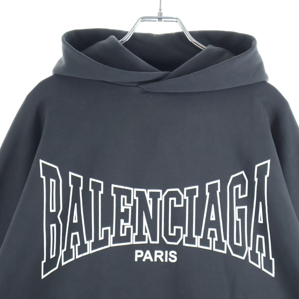 BALENCIAGA(バレンシアガ) フロントボクシングロゴプリント プルオーバーパーカー ブラック 803265 TRVH6