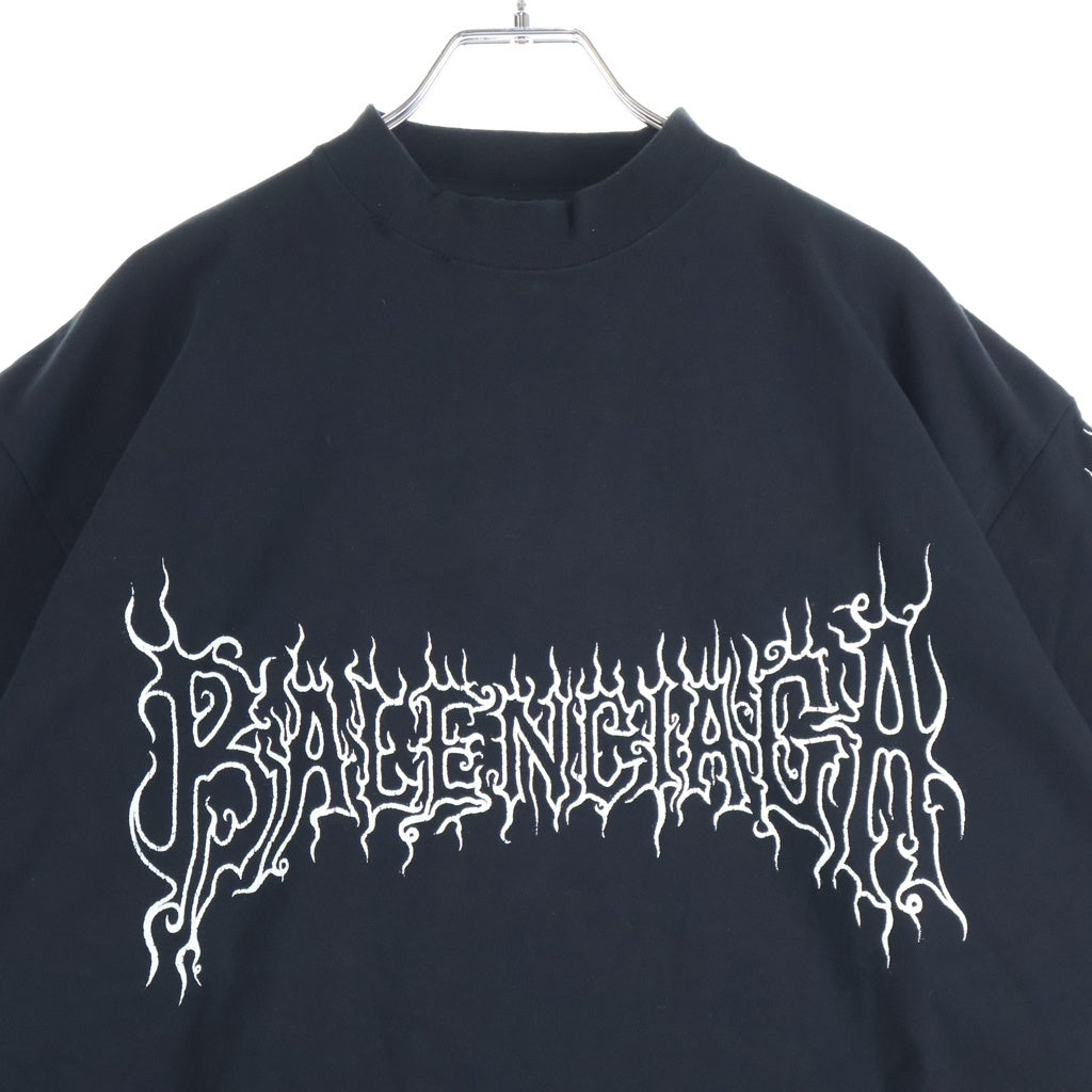 BALENCIAGA(バレンシアガ) Darkwave ダークウェーブ メタルロゴプリント 半袖Tシャツカットソー ブラック 739028 TPVN5