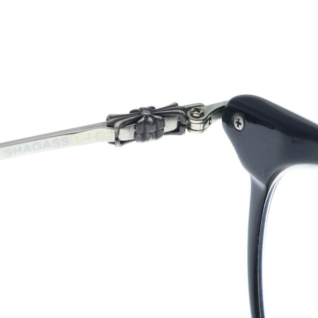 CHROME HEARTS(クロムハーツ) SHAGASS シャガス CHクロス ダイヤ入り ウェリントン アイウェア 眼鏡 ブラック/シルバー