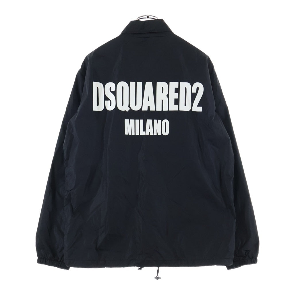 DSQUARED2(ディースクエアード) ロゴプリント ナイロンコーチジャケット ブラック S74BN0850