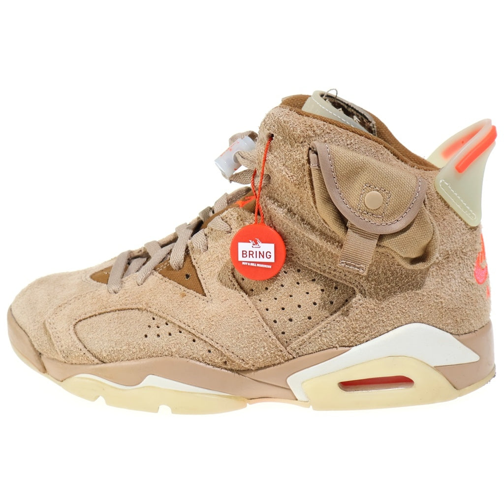 NIKE(ナイキ) TRAVIS SCOTT AIR JORDAN6 RETRO SP トラヴィススコット エアジョーダン6 ハイカットスニーカー ブラウン US8.5/26.5cm DH0690-200