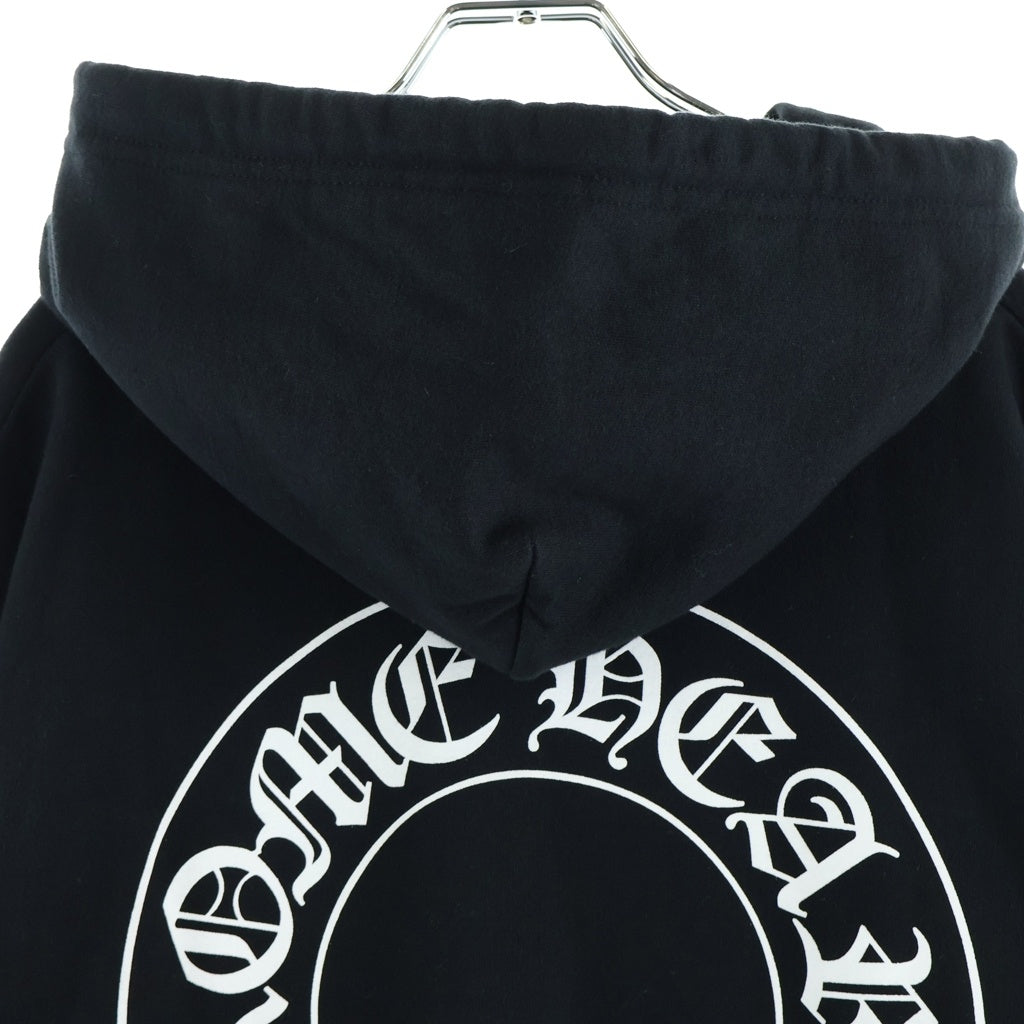 CHROME HEARTS(クロムハーツ) SWTSHRT PLVR 袖フローラル バックホースシュープリント スウェット プルオーバーパーカー ブラック ー