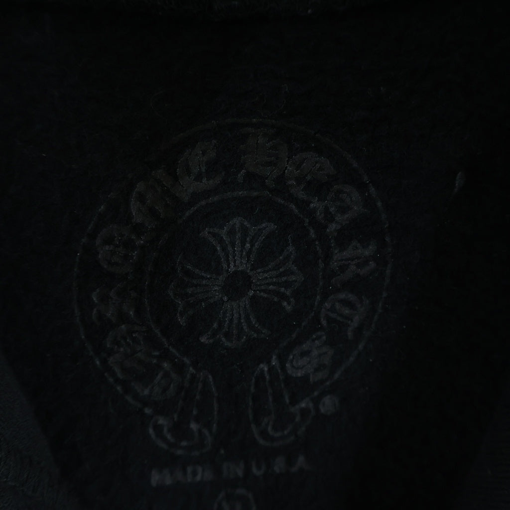 CHROME HEARTS(クロムハーツ) SWTSHRT PLVR 袖フローラル バックホースシュープリント スウェット プルオーバーパーカー ブラック ー