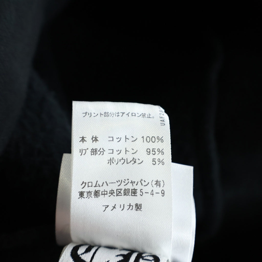 CHROME HEARTS(クロムハーツ) SWTSHRT PLVR 袖フローラル バックホースシュープリント スウェット プルオーバーパーカー ブラック ー