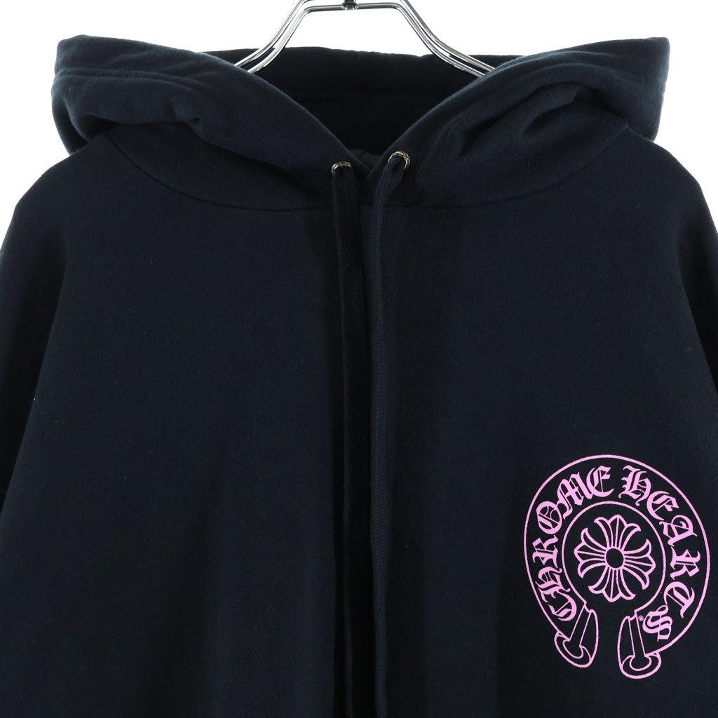 CHROME HEARTS(クロムハーツ) HORSESHOE PLVR 両面ホースシュープリント スウェット プルオーバーパーカー ブラック/ピンク