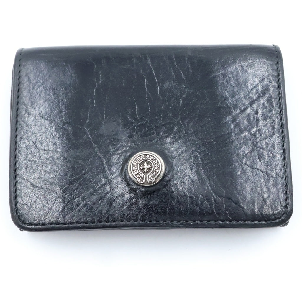 CHROME HEARTS(クロムハーツ) OPEN WOUND 三つ折り財布 レザーウォレット ブラック