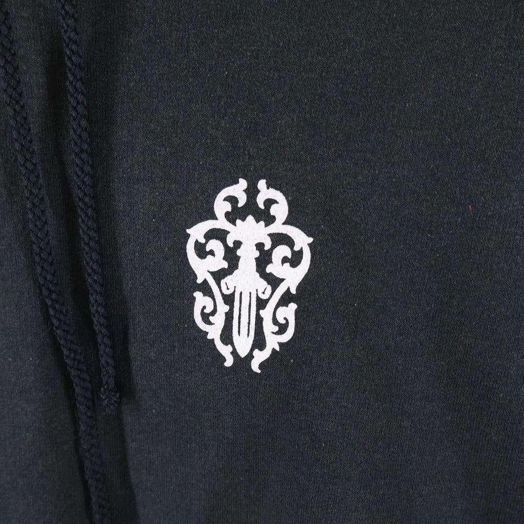 CHROME HEARTS(クロムハーツ) OLD VINE DAGGER SWTSHRT HD オールド 裏地サーマル CHアーム ヴァインダガープリントフーディ スウェットパーカー ブラック