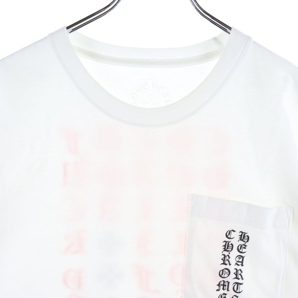 CHROME HEARTS(クロムハーツ) BACK LETTERING LOGO S/S TEE レタリングプリント半袖Tシャツ ホワイト/ピンク