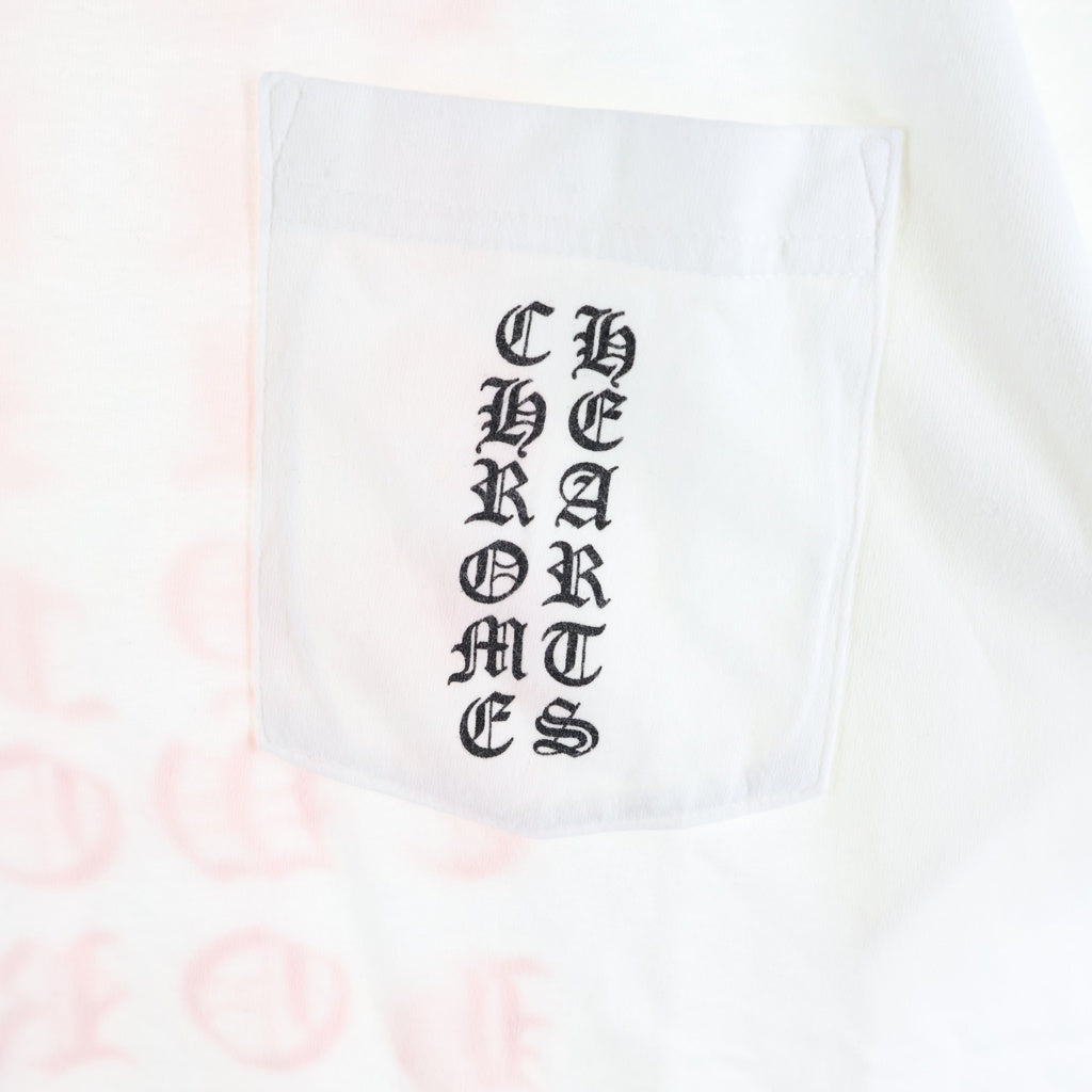 CHROME HEARTS(クロムハーツ) BACK LETTERING LOGO S/S TEE レタリングプリント半袖Tシャツ ホワイト/ピンク