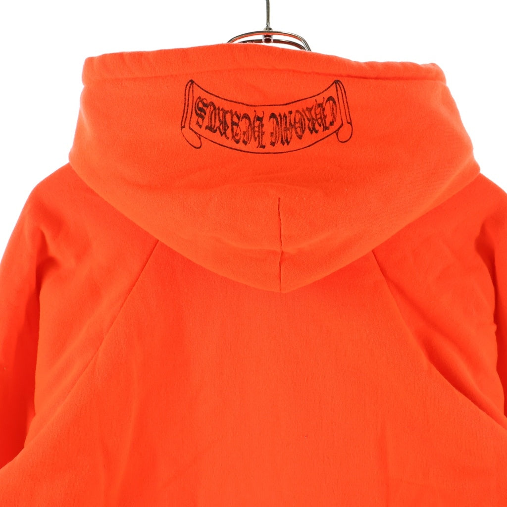 CHROME HEARTS(クロムハーツ) OLD BACK SCRL SWTSHRT HD オールド 裏地サーマル バックスクロールプリントフーディ スウェットパーカー オレンジ/ブラック