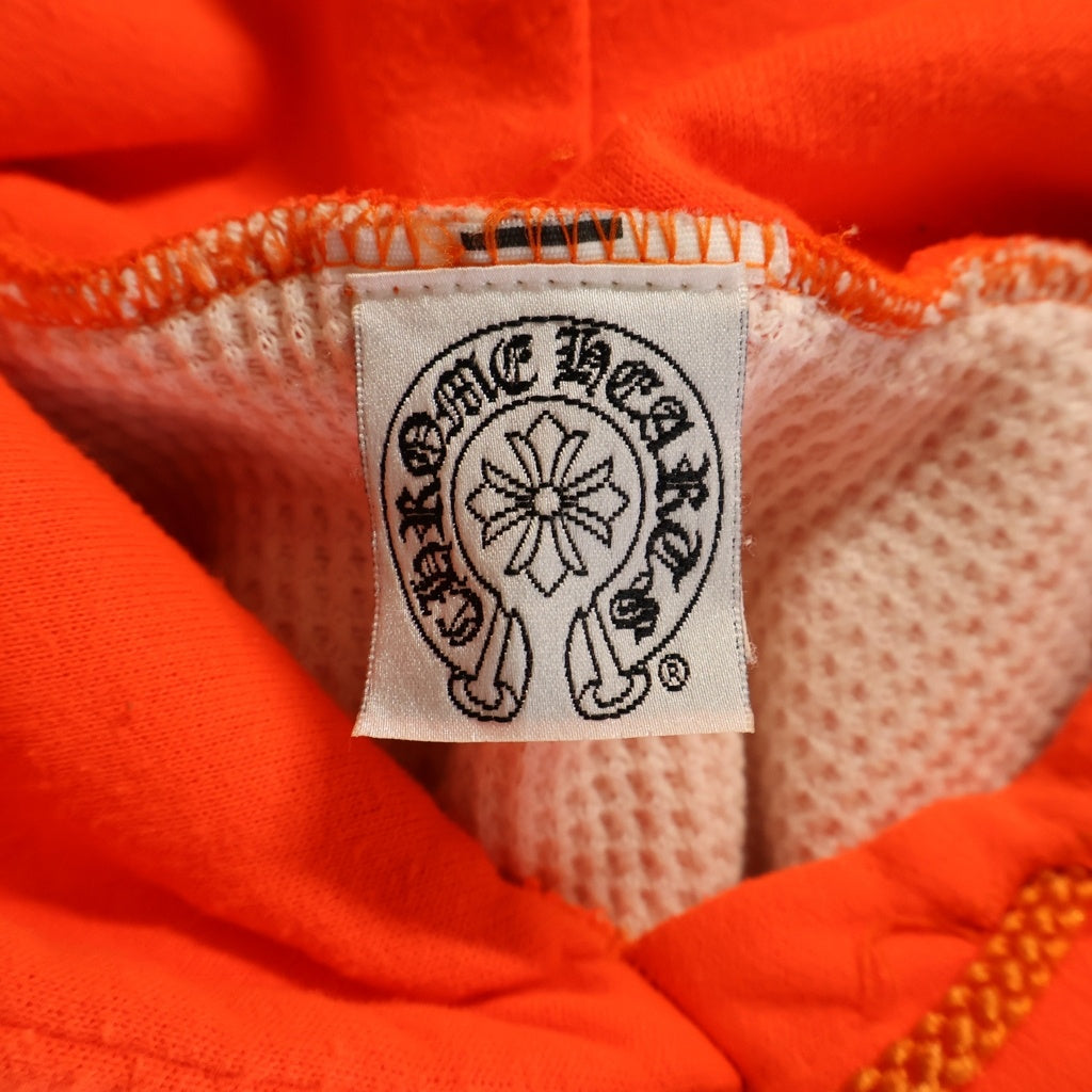 CHROME HEARTS(クロムハーツ) OLD BACK SCRL SWTSHRT HD オールド 裏地サーマル バックスクロールプリントフーディ スウェットパーカー オレンジ/ブラック