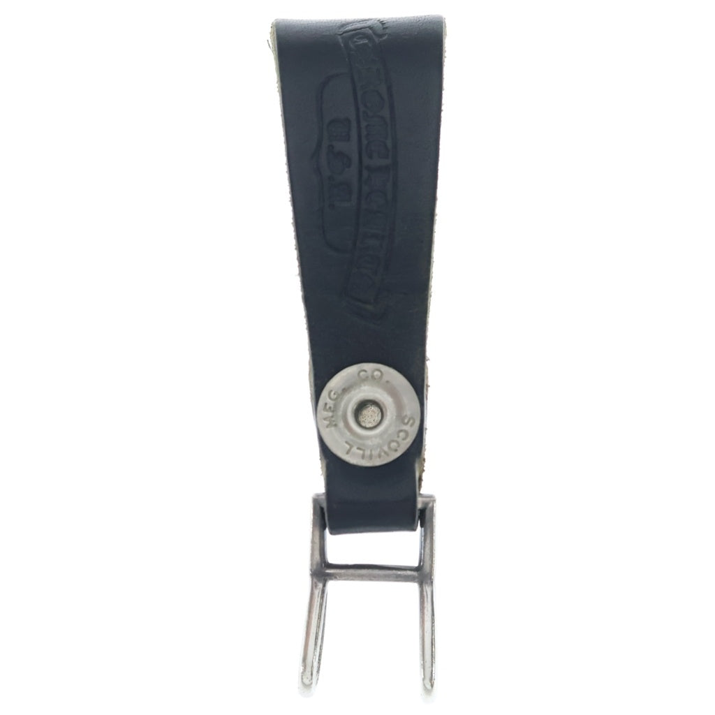CHROME HEARTS(クロムハーツ) BELT LOOP クロスボールボタンレザーベルトループ シルバー/ブラック BCA397