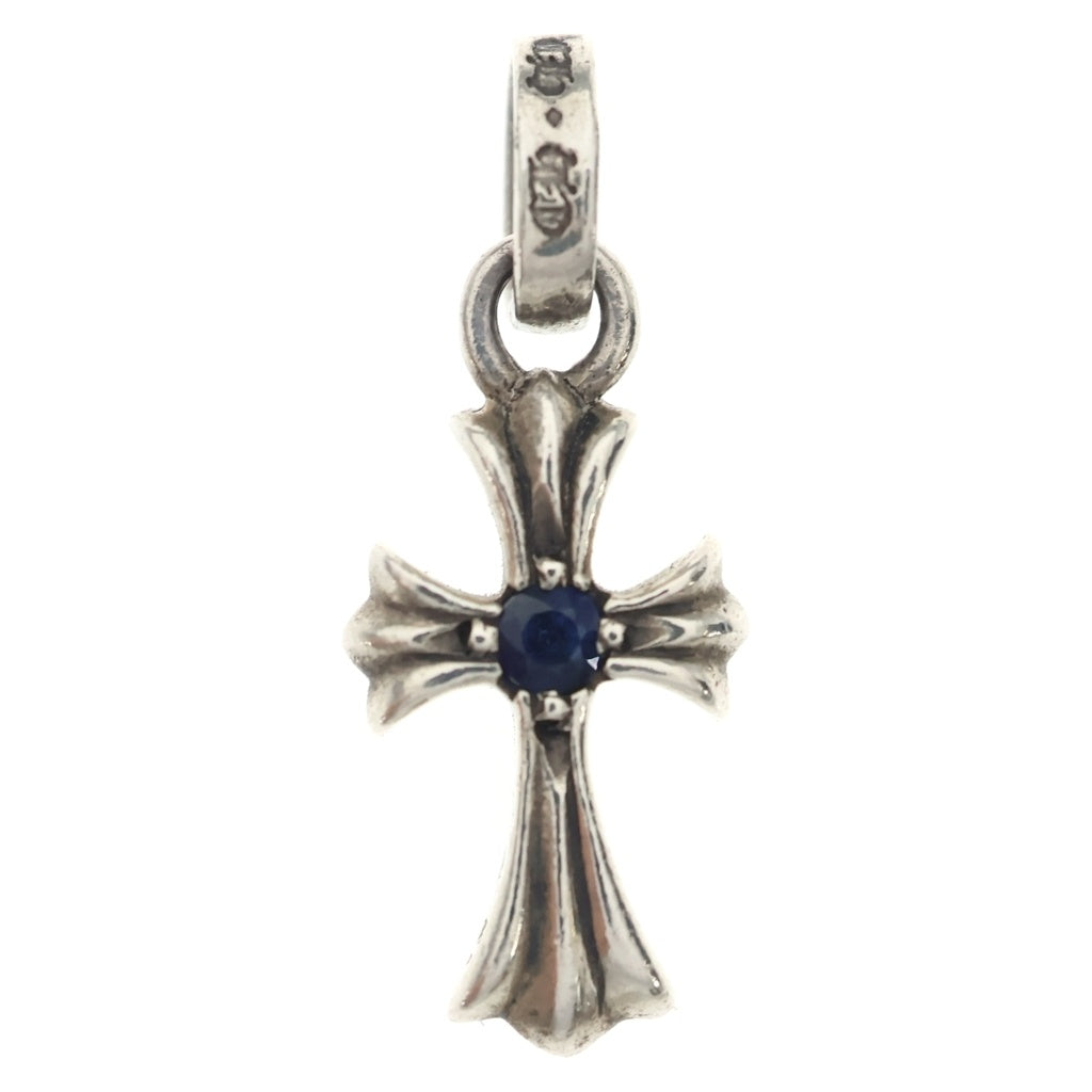 CHROME HEARTS(クロムハーツ) CRS BBYFAT SAP ベイビーファットクロス 両面1サファイヤ ペンダントトップ シルバー