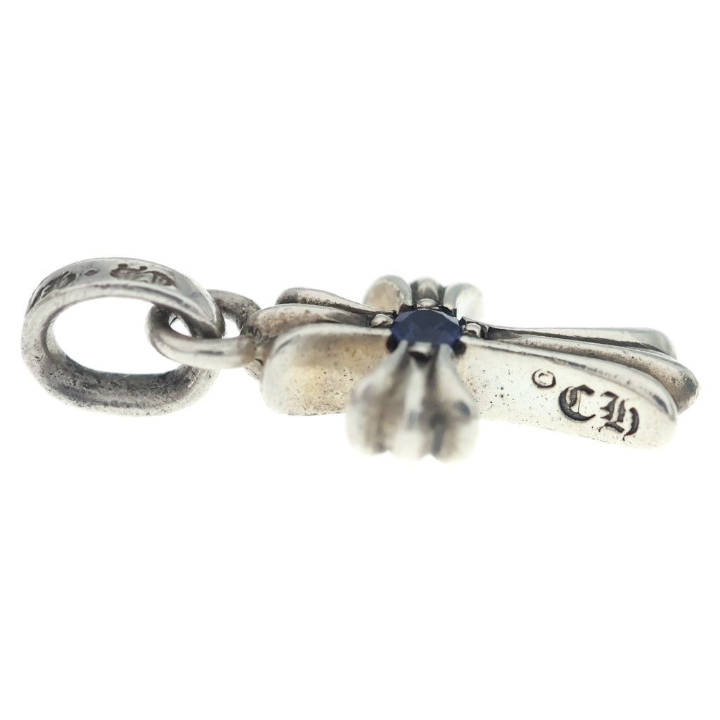 CHROME HEARTS(クロムハーツ) CRS BBYFAT SAP ベイビーファットクロス 両面1サファイヤ ペンダントトップ シルバー