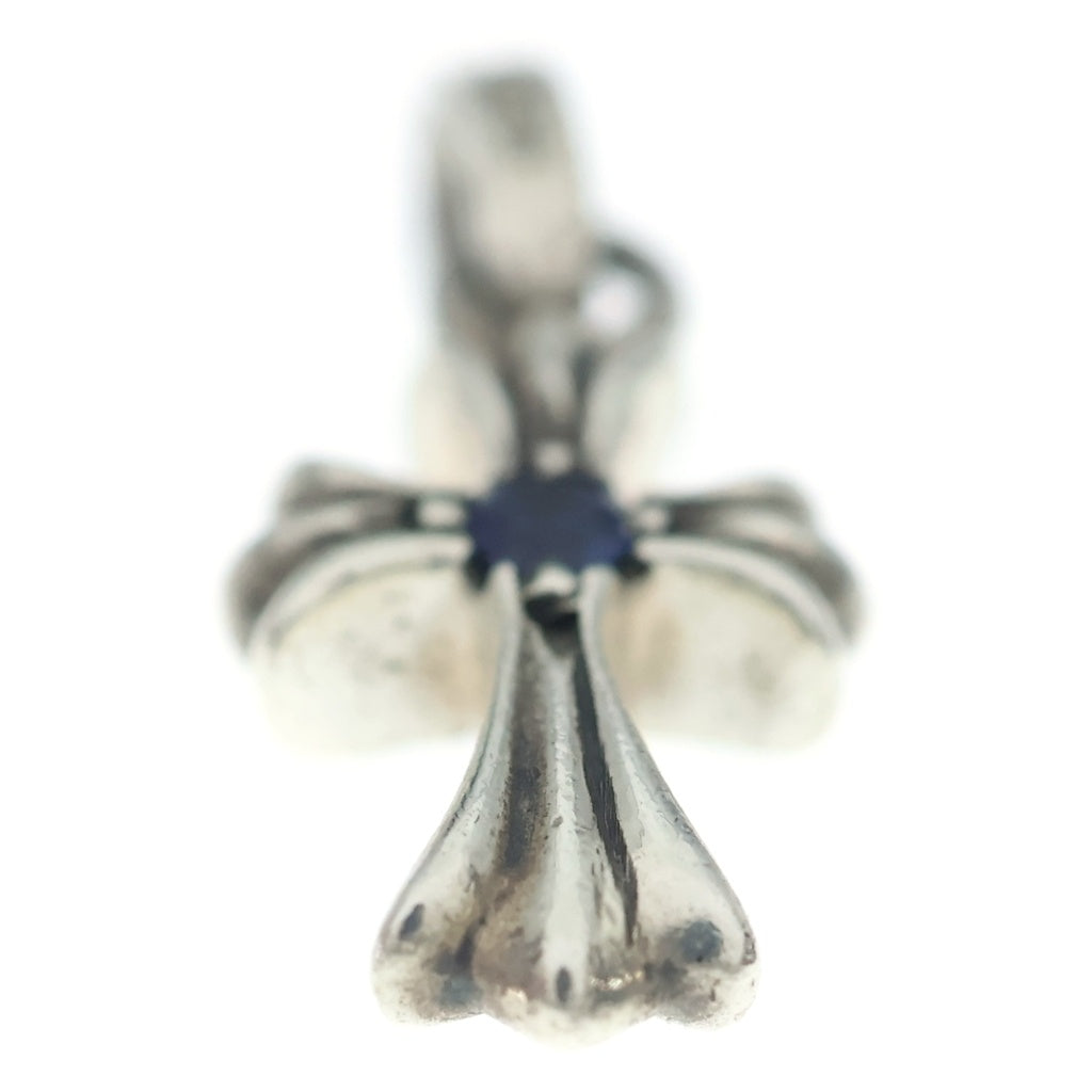 CHROME HEARTS(クロムハーツ) CRS BBYFAT SAP ベイビーファットクロス 両面1サファイヤ ペンダントトップ シルバー