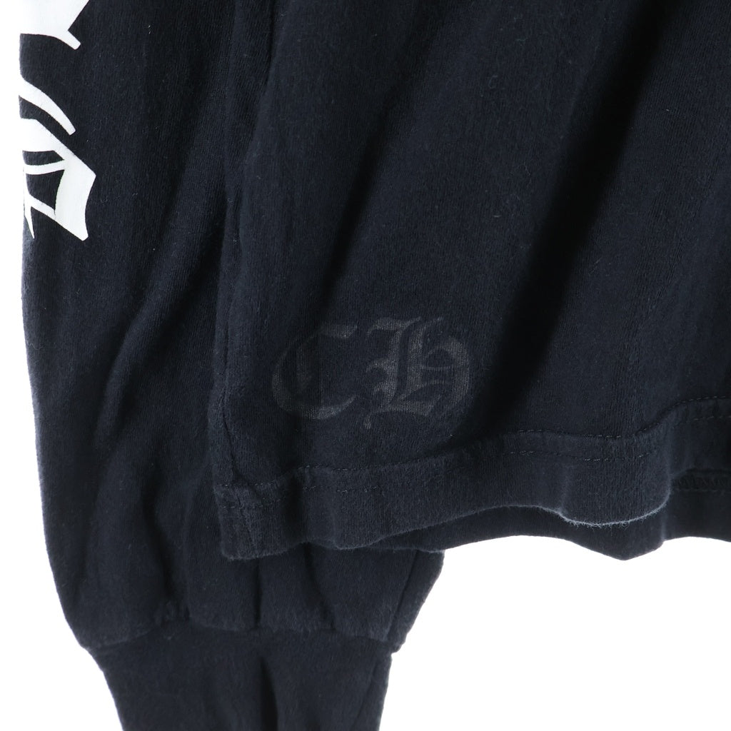 CHROME HEARTS(クロムハーツ) Cemetery Cross Tire Track L/S Tee バックセメタリークロス タイヤトラックプリント長袖Tシャツ ブラック