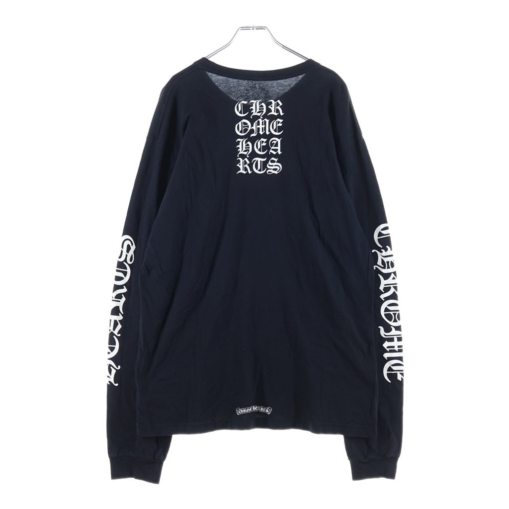 CHROME HEARTS(クロムハーツ) Vertical Log L/S Tee ヴァーティカルロゴプリント長袖Tシャツ ブラック
