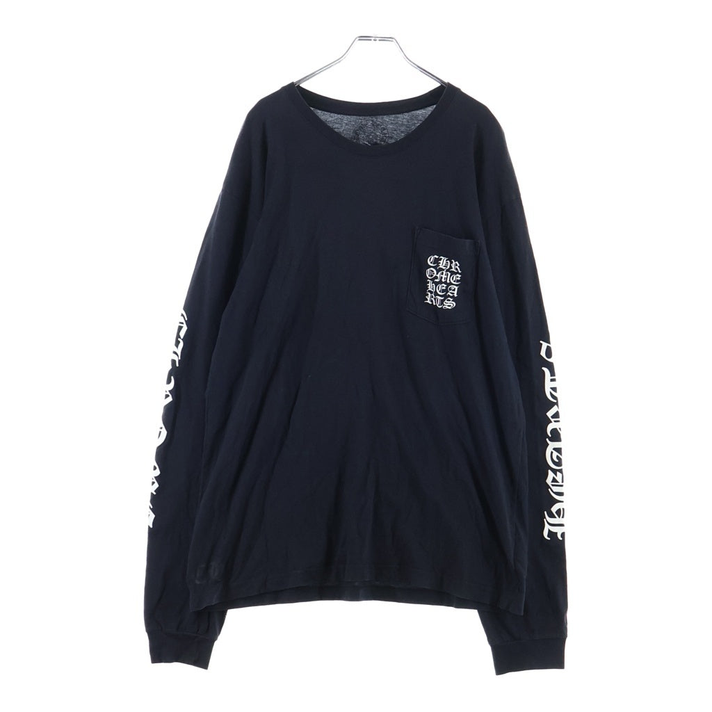 CHROME HEARTS(クロムハーツ) Vertical Log L/S Tee ヴァーティカルロゴプリント長袖Tシャツ ブラック