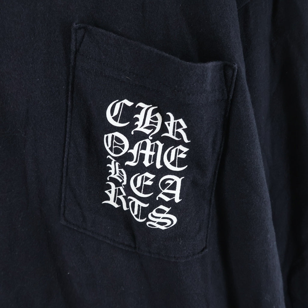 CHROME HEARTS(クロムハーツ) Vertical Log L/S Tee ヴァーティカルロゴプリント長袖Tシャツ ブラック