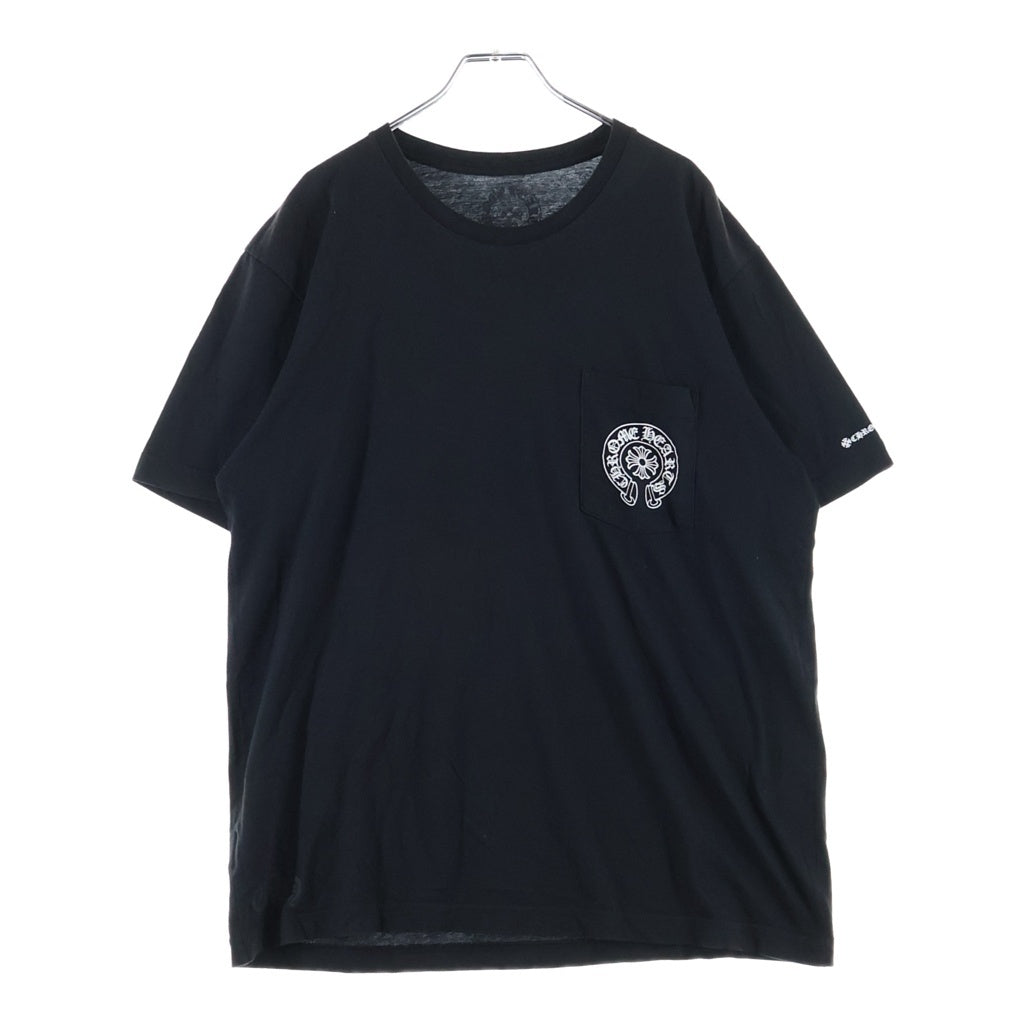 CHROME HEARTS(クロムハーツ) HORSESHOE S/S TEE ホースシュープリント ポケット半袖Tシャツ ブラック
