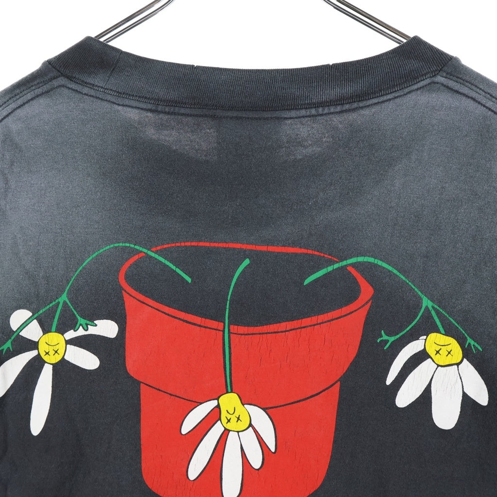 SAINT MICHAEL(セントマイケル) DE LA SOULプリントヴィンテージ加工Tシャツ カットソー ブラック SM-HR1-0000-C18