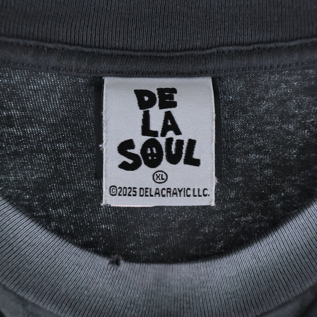 SAINT MICHAEL(セントマイケル) DE LA SOULプリントヴィンテージ加工Tシャツ カットソー ブラック SM-HR1-0000-C18