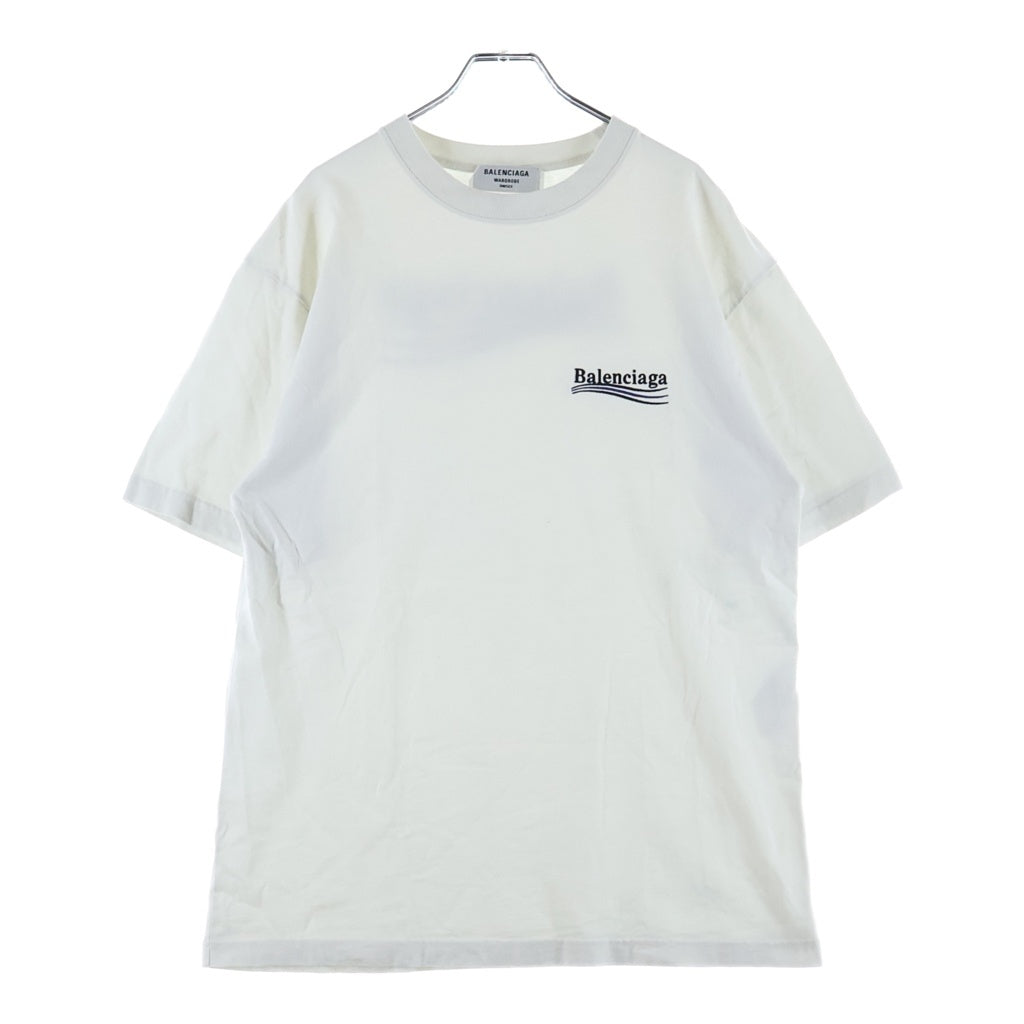 BALENCIAGA(バレンシアガ) POLITICAL CAMPAIGN ポリティカルキャンペーンロゴ 半袖Tシャツカットソー ホワイト 641655