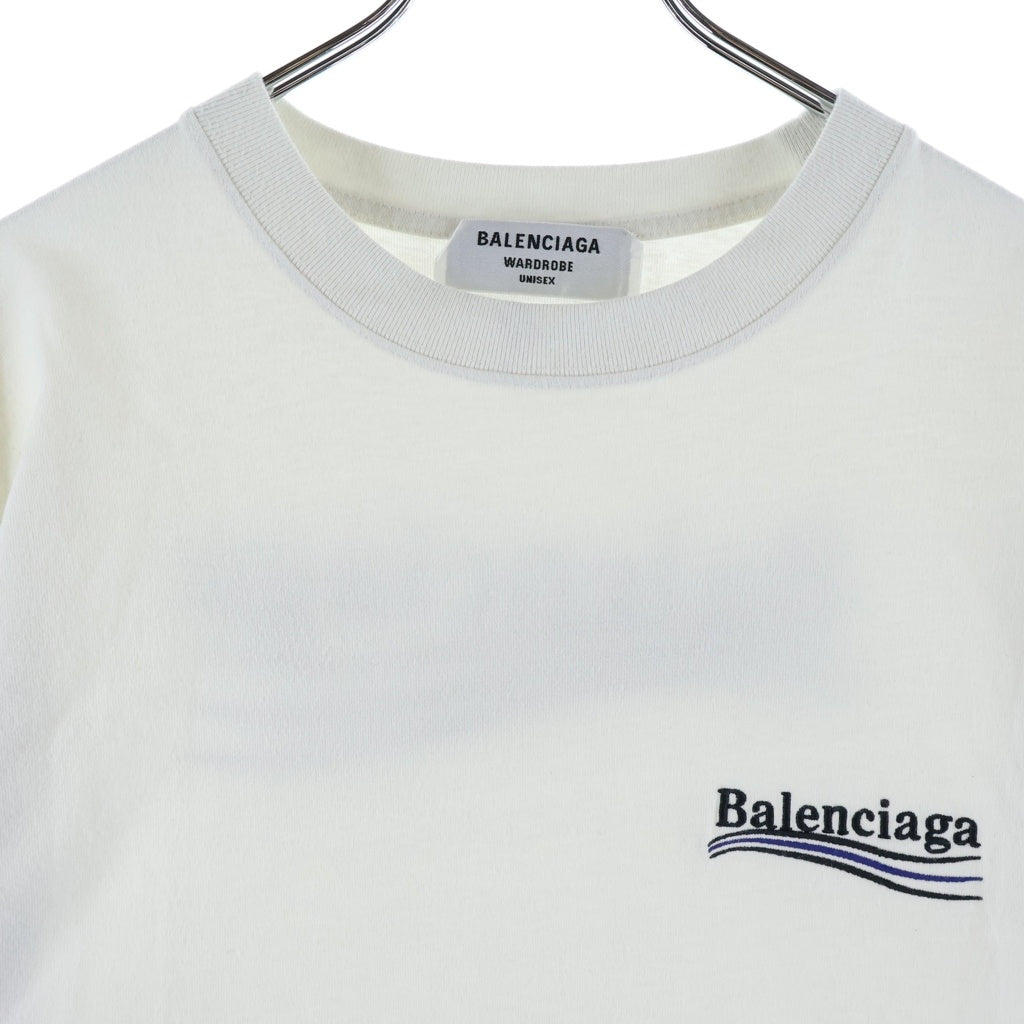 BALENCIAGA(バレンシアガ) POLITICAL CAMPAIGN ポリティカルキャンペーンロゴ 半袖Tシャツカットソー ホワイト 641655