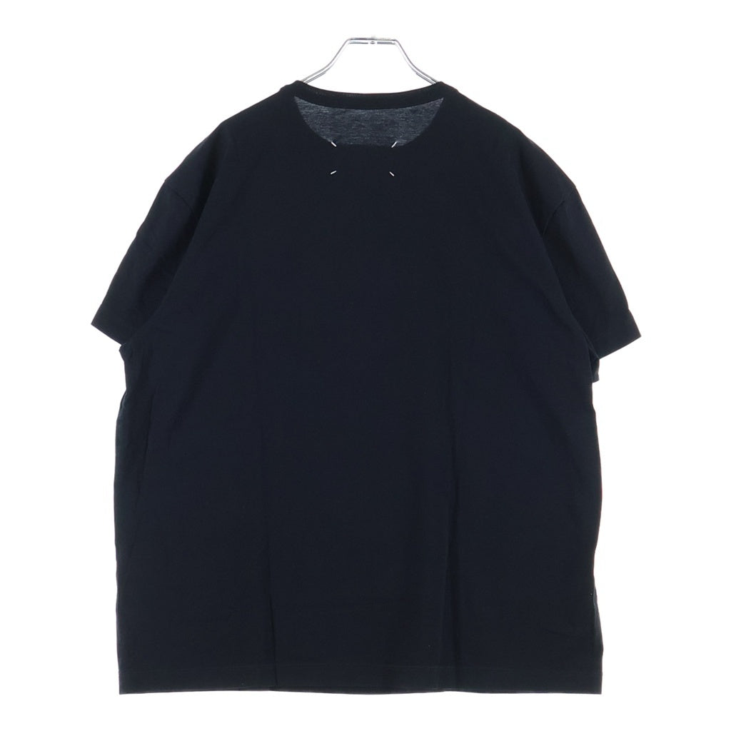 Maison Margiela(メゾンマルジェラ) 反転ロゴ プリントクルーネック半袖Tシャツカットソー ブラック S30GC0701