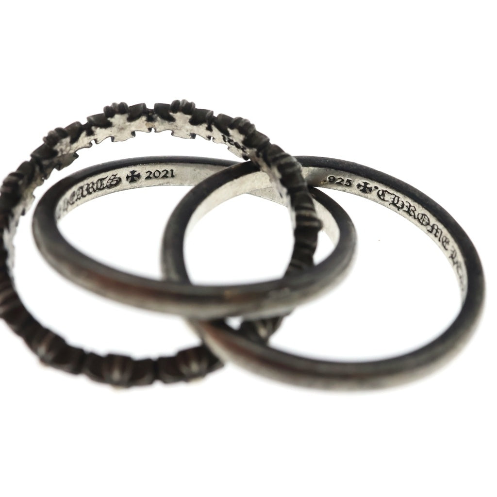 CHROME HEARTS(クロムハーツ) TINY E CH PLS BAND TRPL タイニーE CHプラス バンド トリプル リング シルバー
